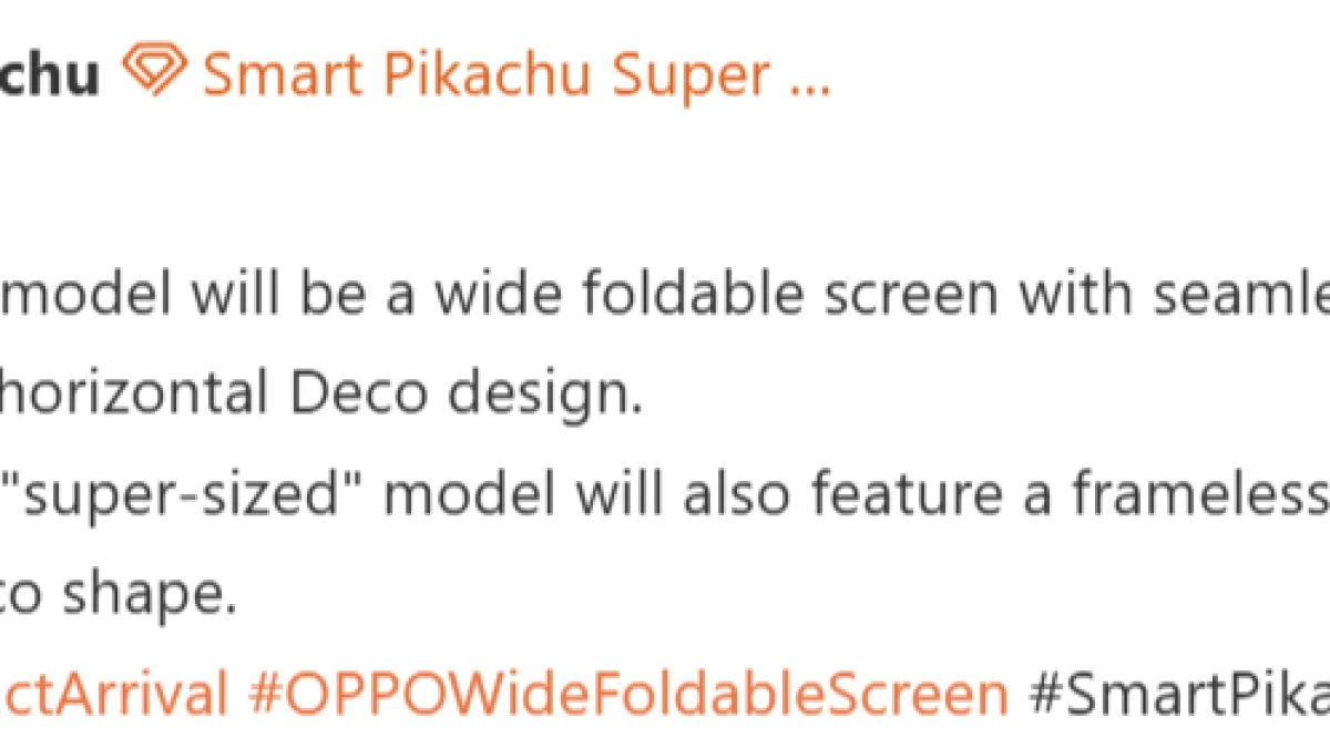 Oppo Find N7 Wide to sport horizontal camera design, crease-free display