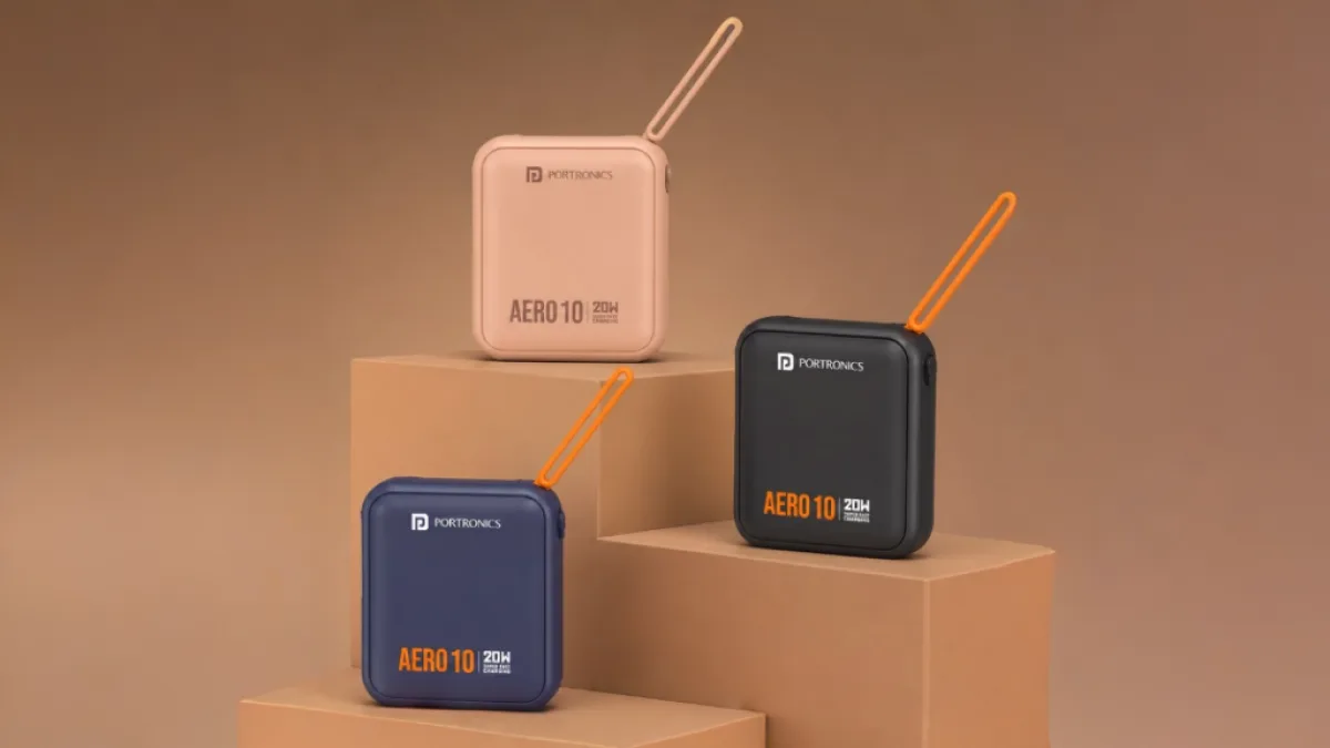 Portronics launches new compact 10,000mAh power bank with an integrated USB-C cable
